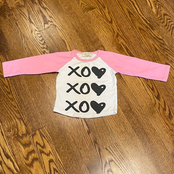 XO Heart pink baseball tee - Picture 1 of 2